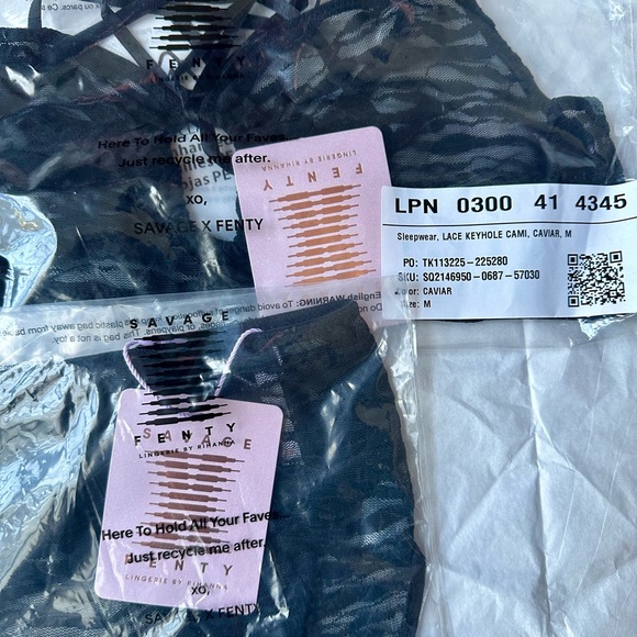 Savage X Fenty Black Caviar All Over Me Lace Cami &
Lace High-Waist Thong Set - Picture 11 of 14